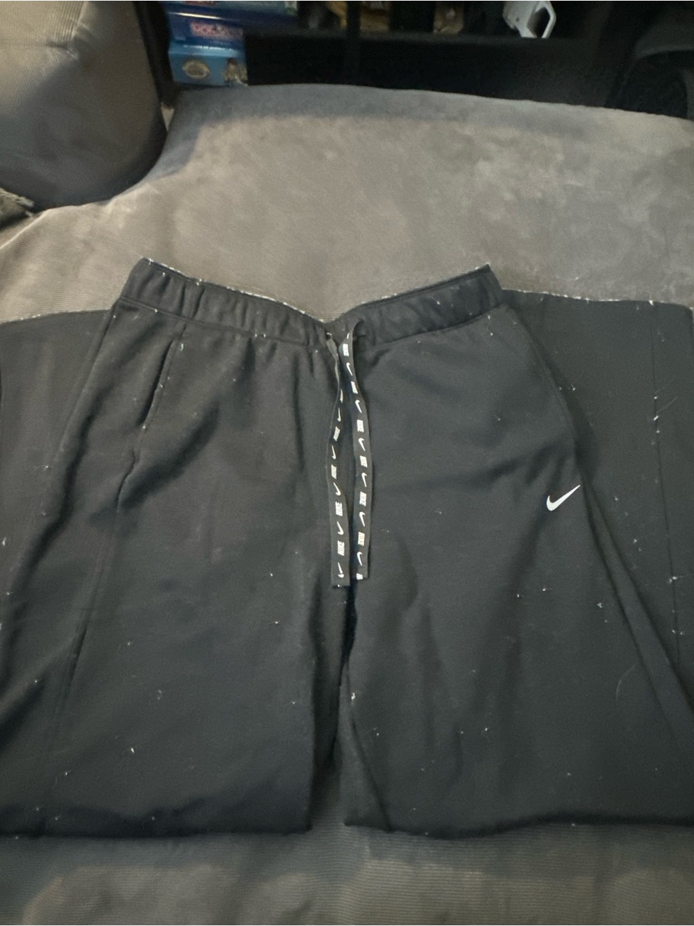 Nike Black Kids' Fleece Joggers with White Swoosh